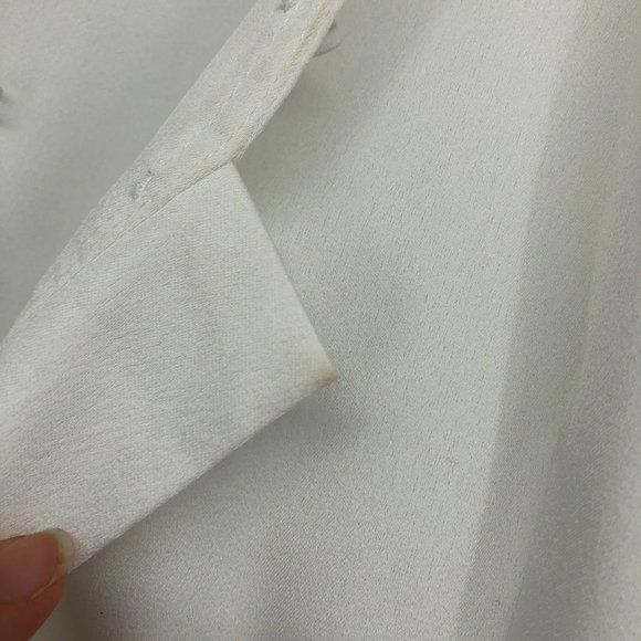 TopShop white button down peplum blouse collared sleeves size 6 - Picture 13 of 15